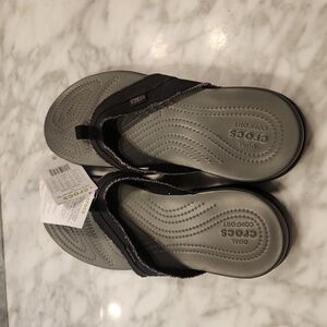 CROCS Santa Cruz Canvas Flip Flop - Sz 10 - NWT